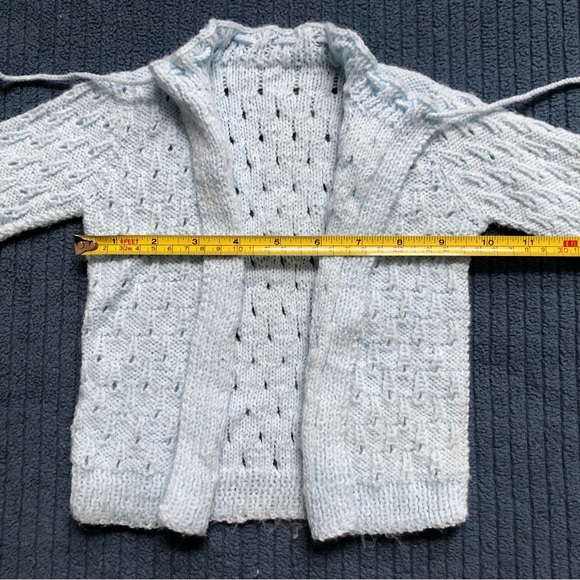 Hand knit baby sweater and bonnet - Picture 14 of 16